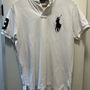 Polo by Ralph Lauren White Polo Shirt with Black Logo